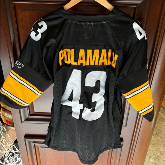 Reebok Pittsburgh Steelers Troy Polamalu On Field Authentic Jersey Large - Picture 5 of 7